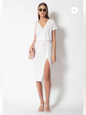 NWT Tart Collections White Organic Cotton Sharon Midi Dress Size XS